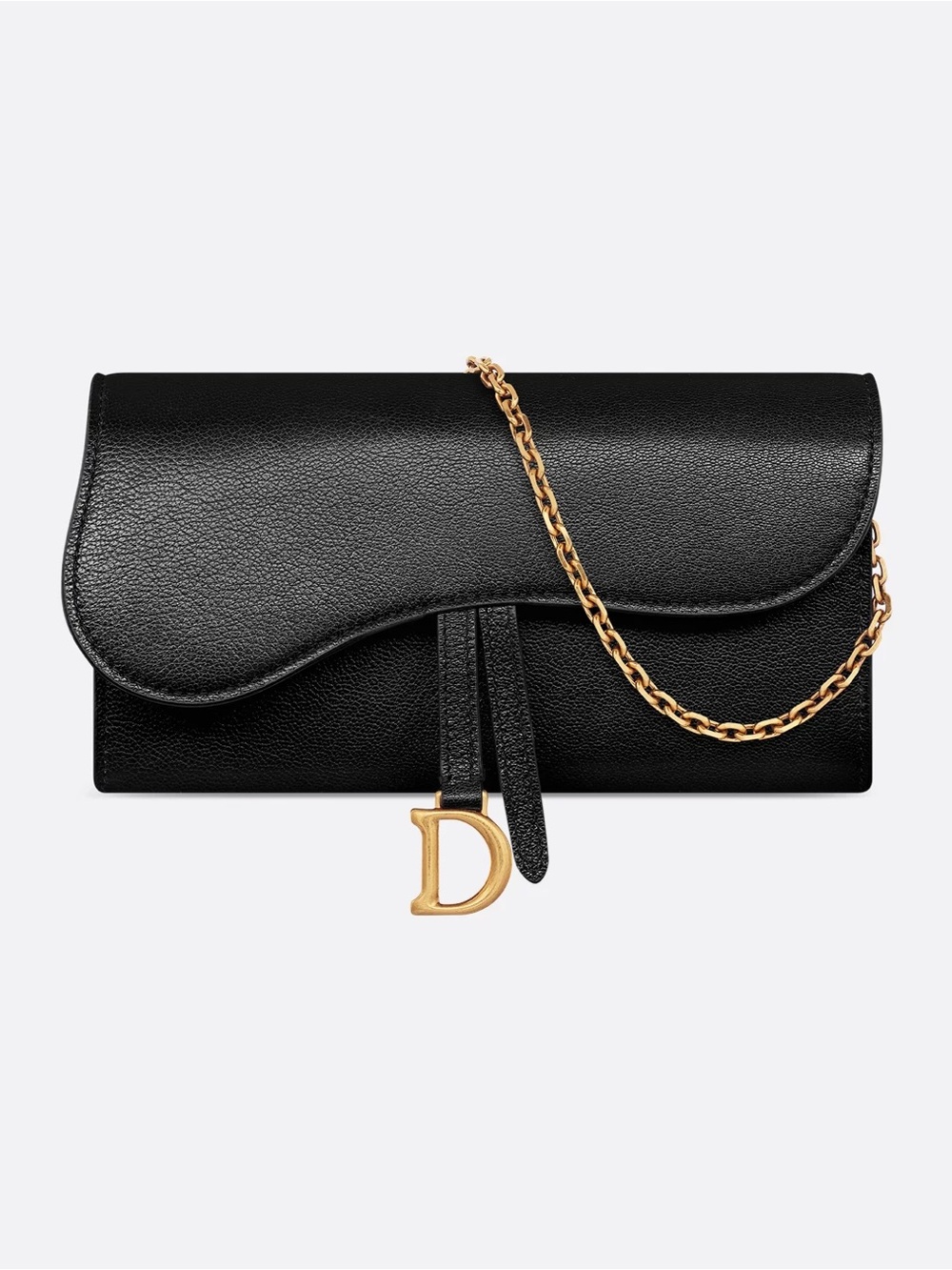 Authentic Dior Small Saddle Pouch with Chain